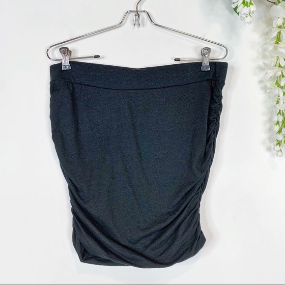 OLD NAVY maternity pencil skirt black side ruching - Picture 1 of 5